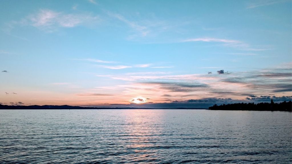 sundown over lake constance